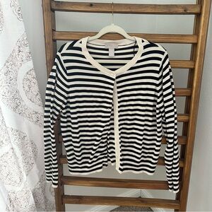 H&M Black and White Striped Cardigan